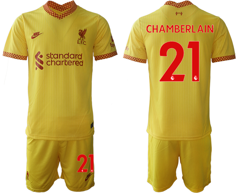 Men 2021-2022 Club Liverpool Second away yellow #21 Soccer Jersey->liverpool jersey->Soccer Club Jersey